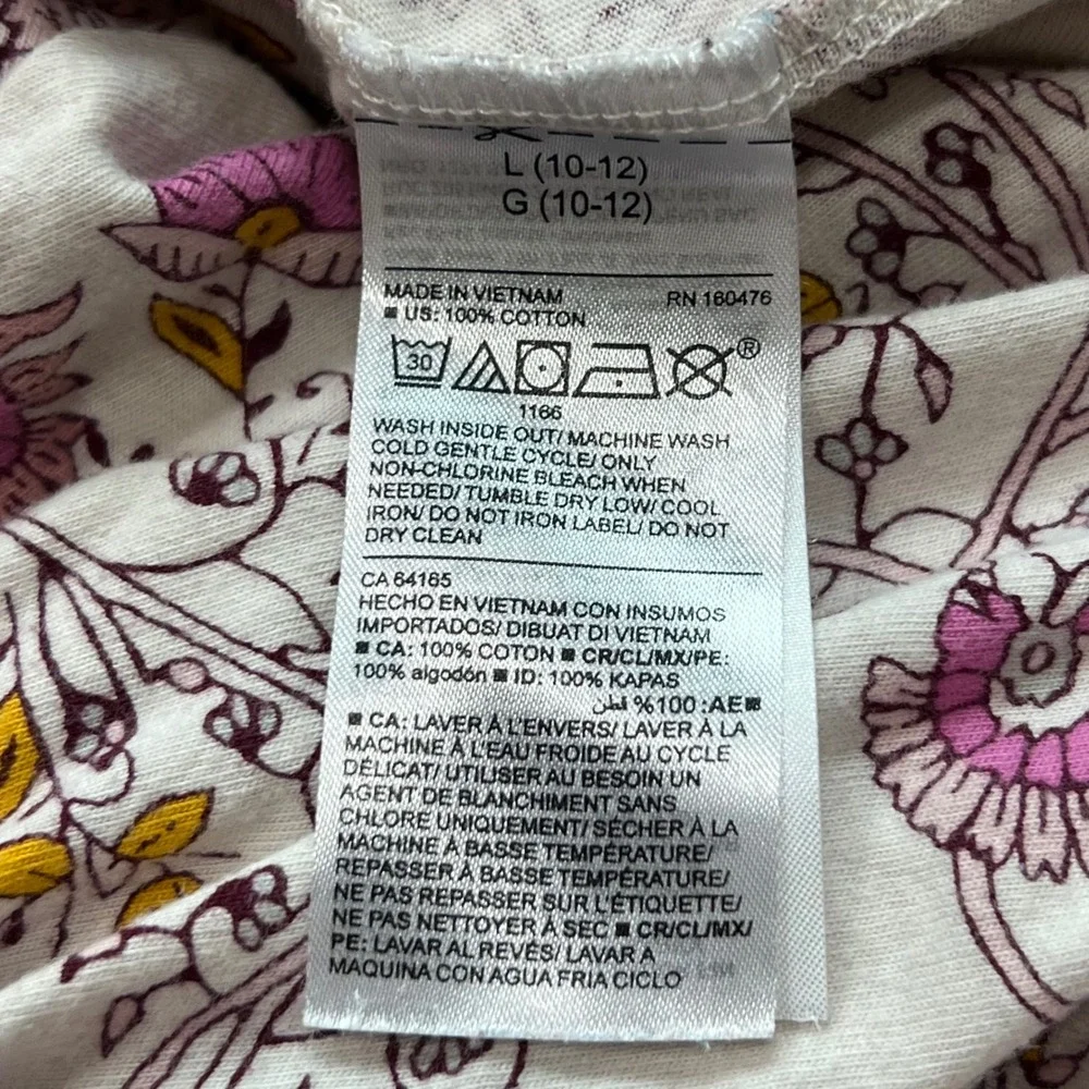 Old Navy Girls Floral Print Sleeveless Dress Youth L 10‎ 12 Cotton